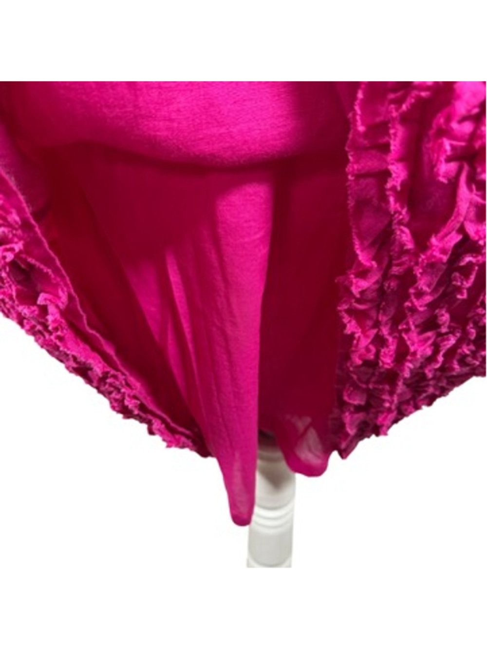 Eileen Fisher System Pink 100% Irish Linen Ruffle Hem Tank Dress Chic Size XS - Picture 9 of 11
